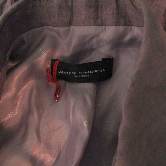 Javier Simorra Barcelona Crinkle Purple Single Breasted Blazer Jacket 10 NEW - Picture 7 of 10
